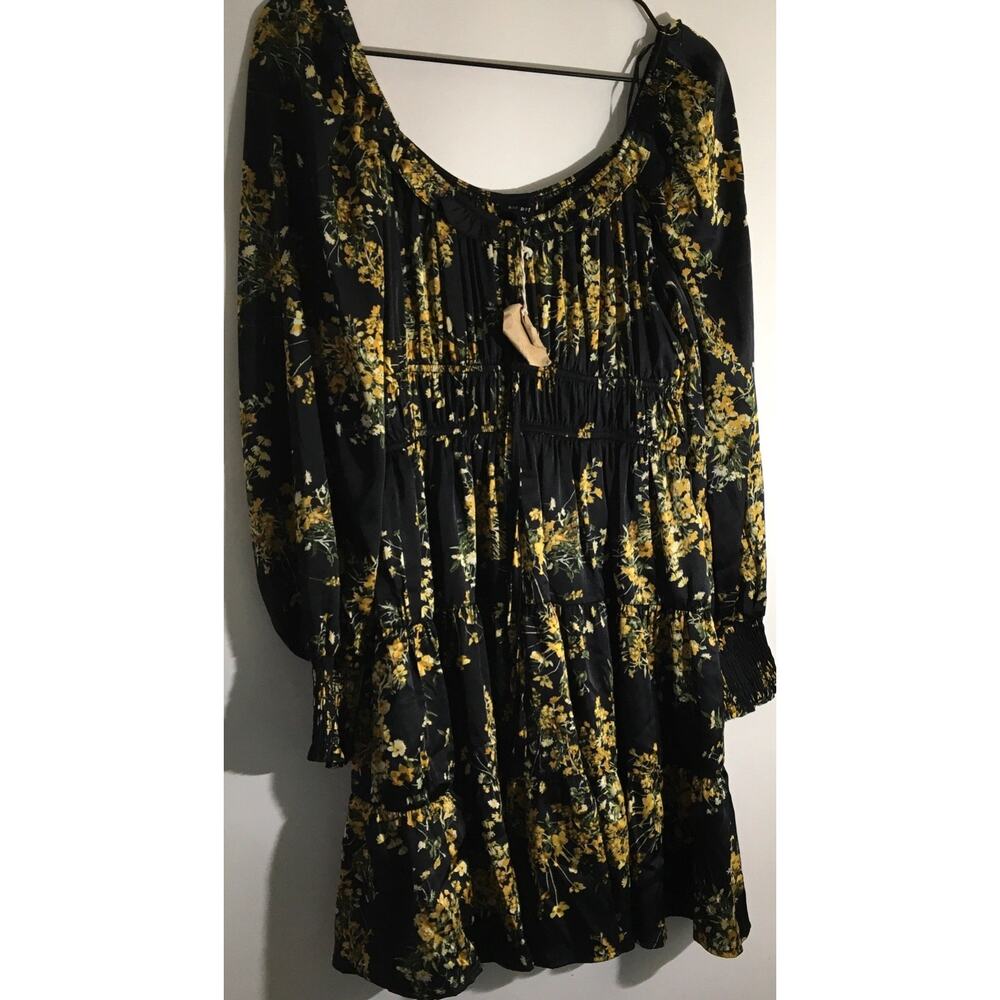 Blu Pepper Boho Mini Dress Women M Multi-Color Excellent Boho Tiered -Round Neck